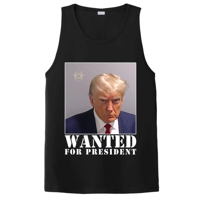 Trump Mugshot Wanted For President Performance Tank