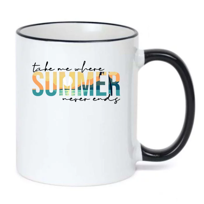 Take Me Where Summer Never Ends Black Color Changing Mug