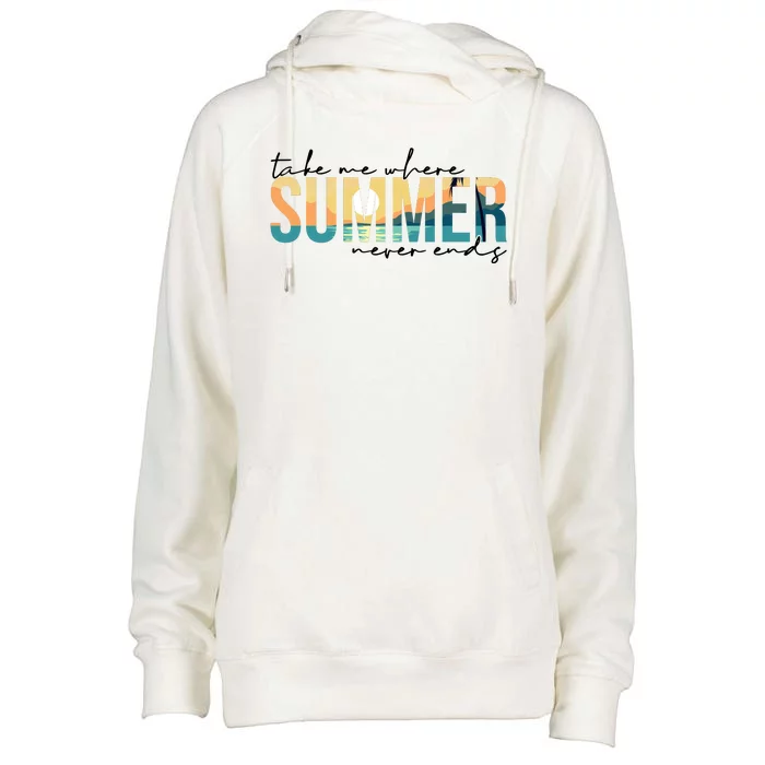 Take Me Where Summer Never Ends Womens Funnel Neck Pullover Hood