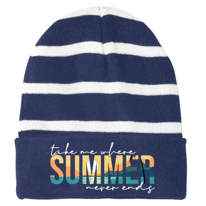 Take Me Where Summer Never Ends Striped Beanie with Solid Band