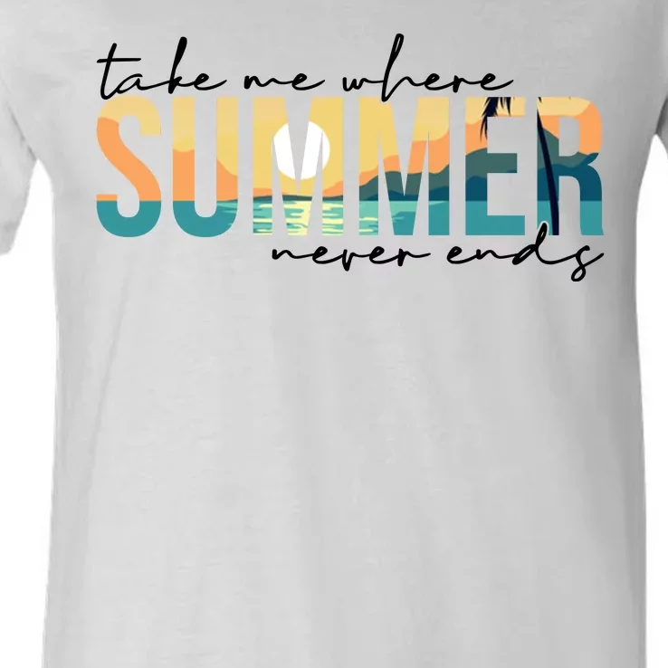 Take Me Where Summer Never Ends V-Neck T-Shirt