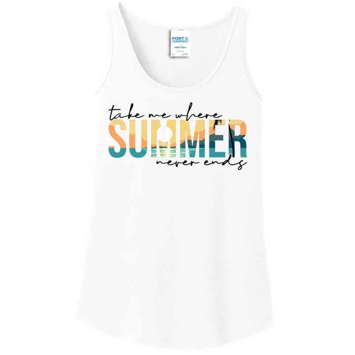 Take Me Where Summer Never Ends Ladies Essential Tank