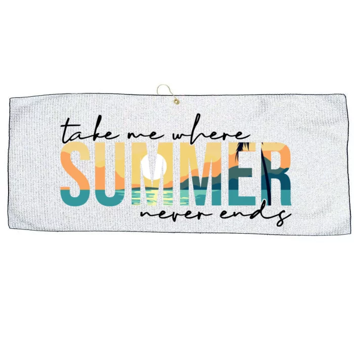 Take Me Where Summer Never Ends Large Microfiber Waffle Golf Towel