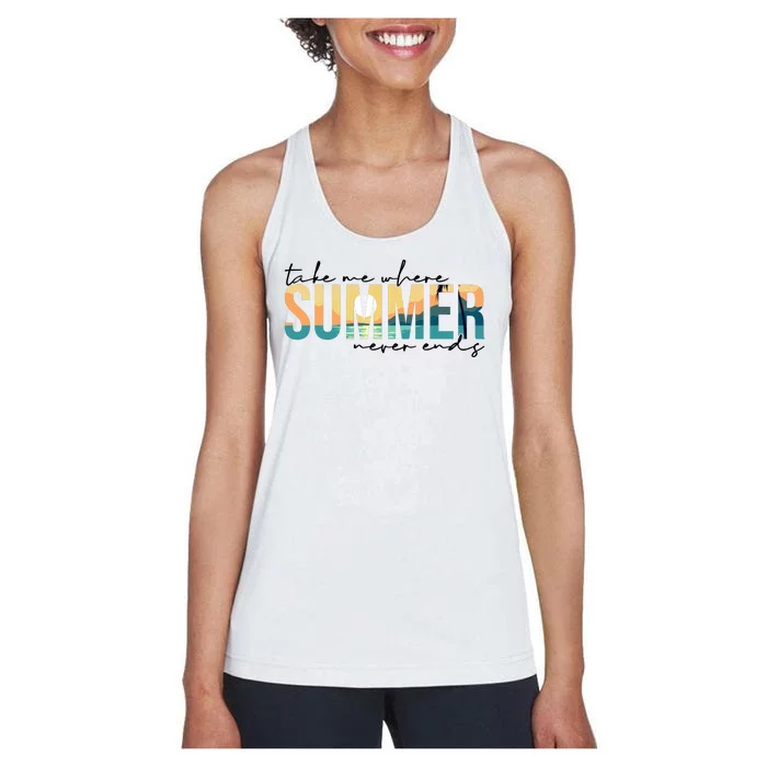 Take Me Where Summer Never Ends Women's Racerback Tank