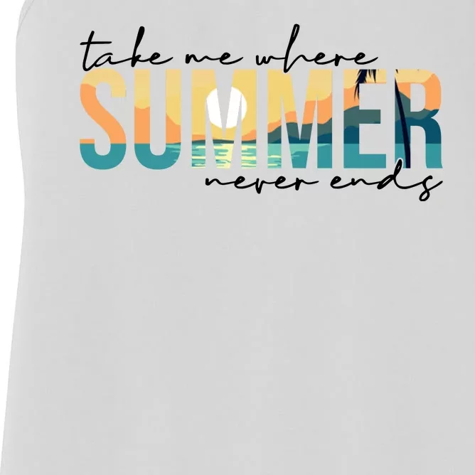 Take Me Where Summer Never Ends Women's Racerback Tank