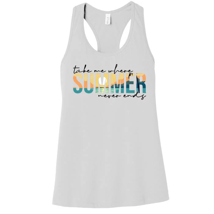 Take Me Where Summer Never Ends Women's Racerback Tank