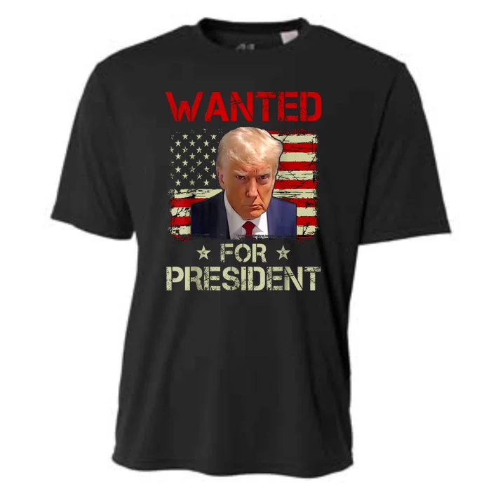 Trumps Mugshot Wanted For A Second Term 2024 President Gift Cooling Performance Crew T-Shirt