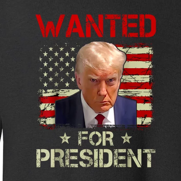 Trumps Mugshot Wanted For A Second Term 2024 President Gift Toddler Sweatshirt