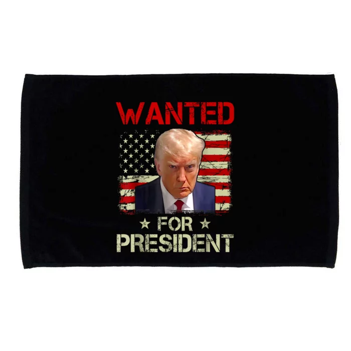 Trumps Mugshot Wanted For A Second Term 2024 President Gift Microfiber Hand Towel