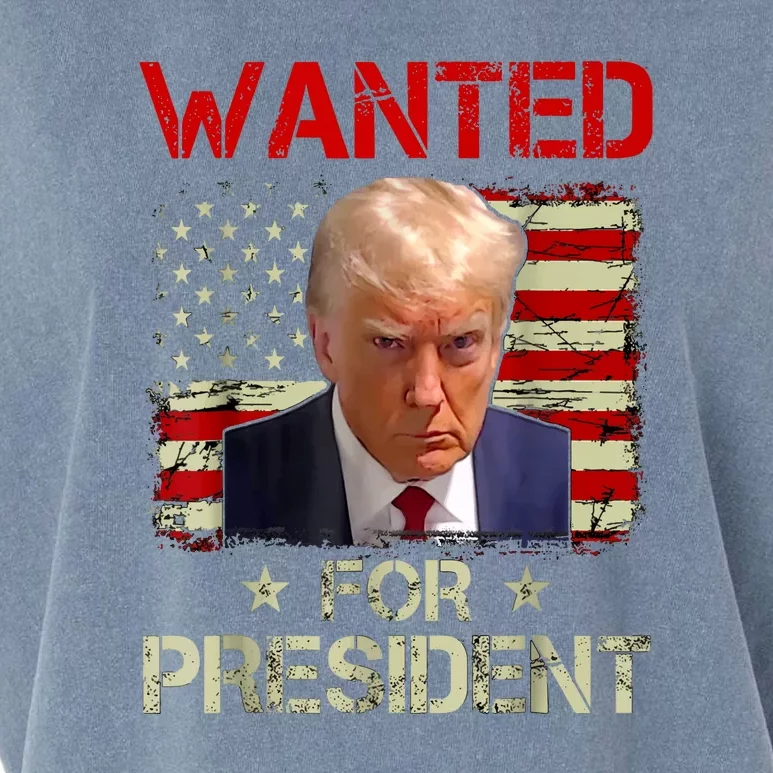 Trumps Mugshot Wanted For A Second Term 2024 President Gift Garment-Dyed Women's Muscle Tee