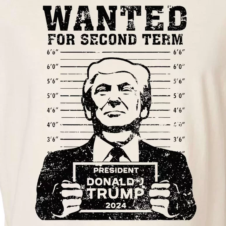 Trump Mugshot Wanted For Second Term 2024 Garment-Dyed Women's Muscle Tee