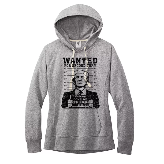 Trump Mugshot Wanted For Second Term 2024 Women's Fleece Hoodie