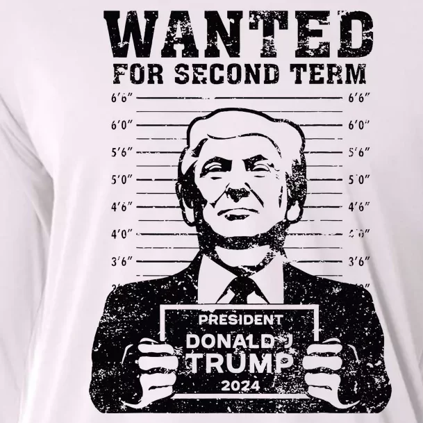 Trump Mugshot Wanted For Second Term 2024 Cooling Performance Long Sleeve Crew