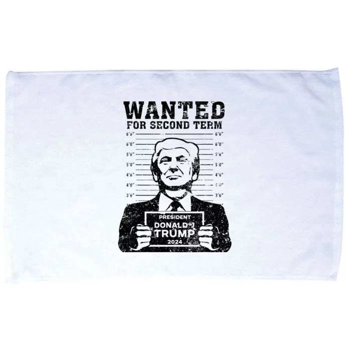 Trump Mugshot Wanted For Second Term 2024 Microfiber Hand Towel