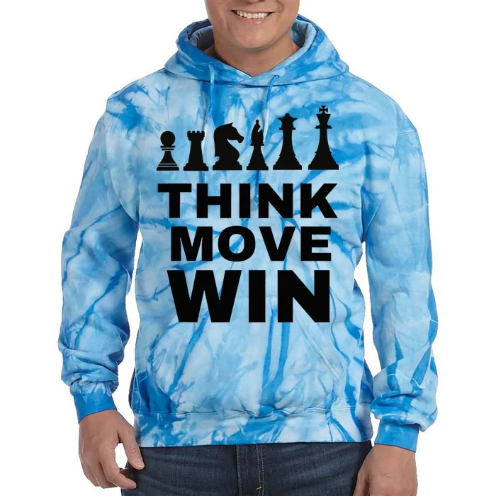 Think Move Win Chess Player Chess Board Tie Dye Hoodie