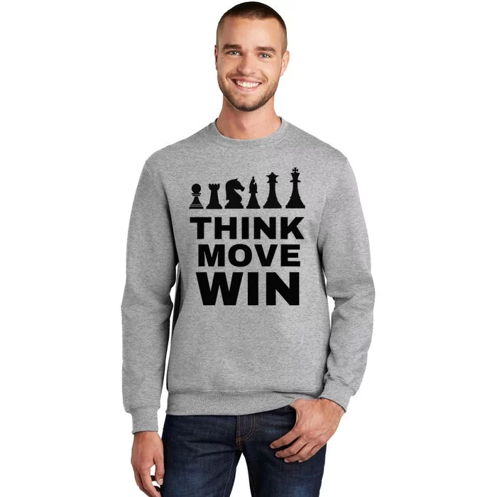 Think Move Win Chess Player Chess Board Tall Sweatshirt