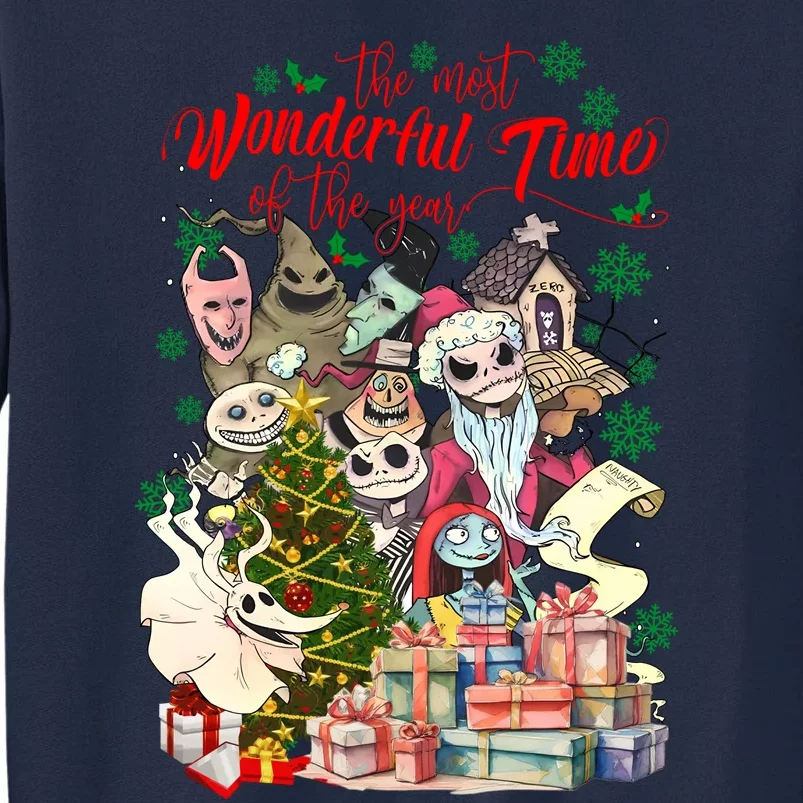 The Most Wonderful Time Of The Year Nightmare Christmas Jack And Sally Tall Sweatshirt