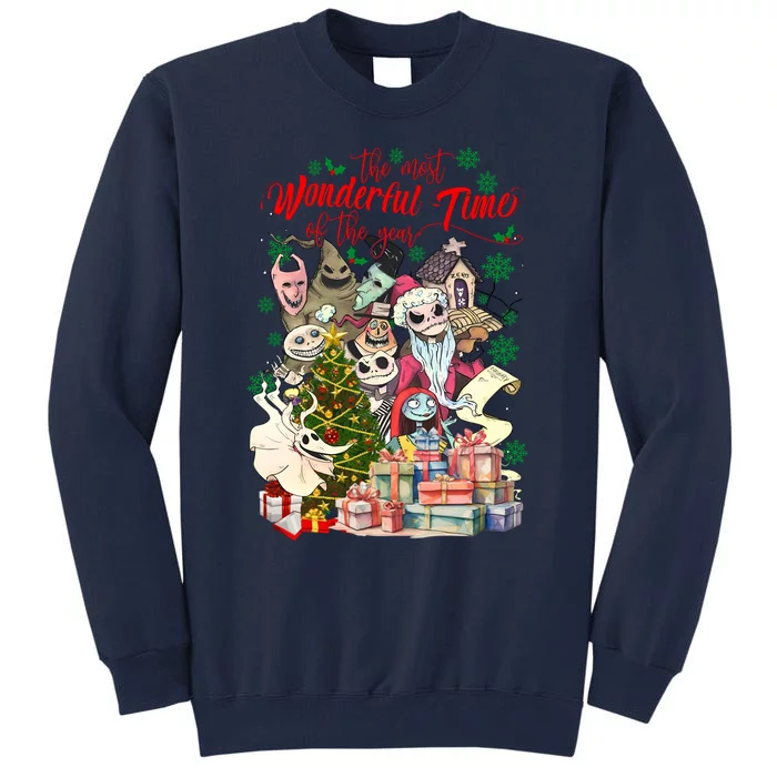 The Most Wonderful Time Of The Year Nightmare Christmas Jack And Sally Tall Sweatshirt