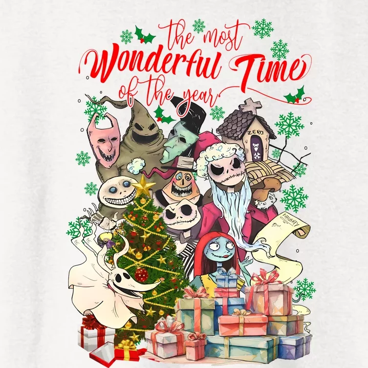 The Most Wonderful Time Of The Year Nightmare Christmas Jack And Sally Women's Crop Top Tee