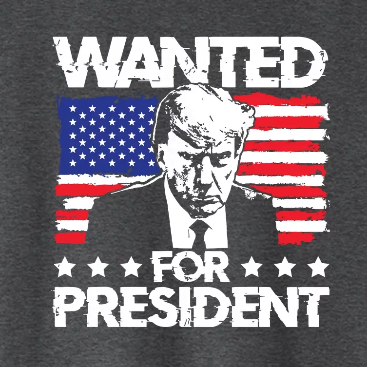 Trump Mugshot Wanted For President 2024 Women's Crop Top Tee