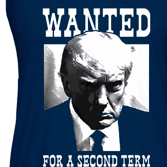 Trump Mugshot Wanted For Second Term 2024 5887 Ladies Essential Flowy Tank