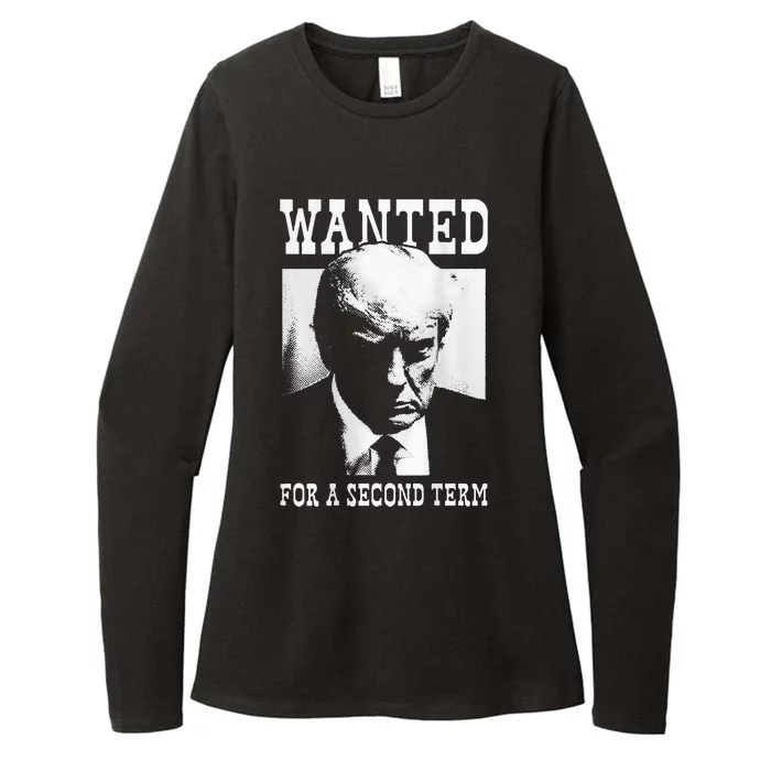 Trump Mugshot Wanted For Second Term 2024 Womens CVC Long Sleeve Shirt