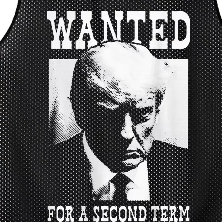 Trump Mugshot Wanted For Second Term 2024 Mesh Reversible Basketball Jersey Tank