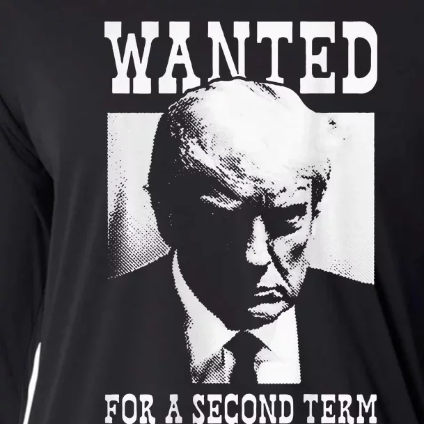 Trump Mugshot Wanted For Second Term 2024 Cooling Performance Long Sleeve Crew