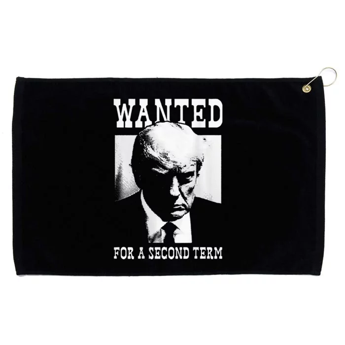 Trump Mugshot Wanted For Second Term 2024 Grommeted Golf Towel