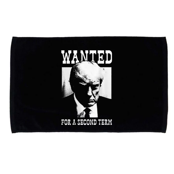 Trump Mugshot Wanted For Second Term 2024 Microfiber Hand Towel