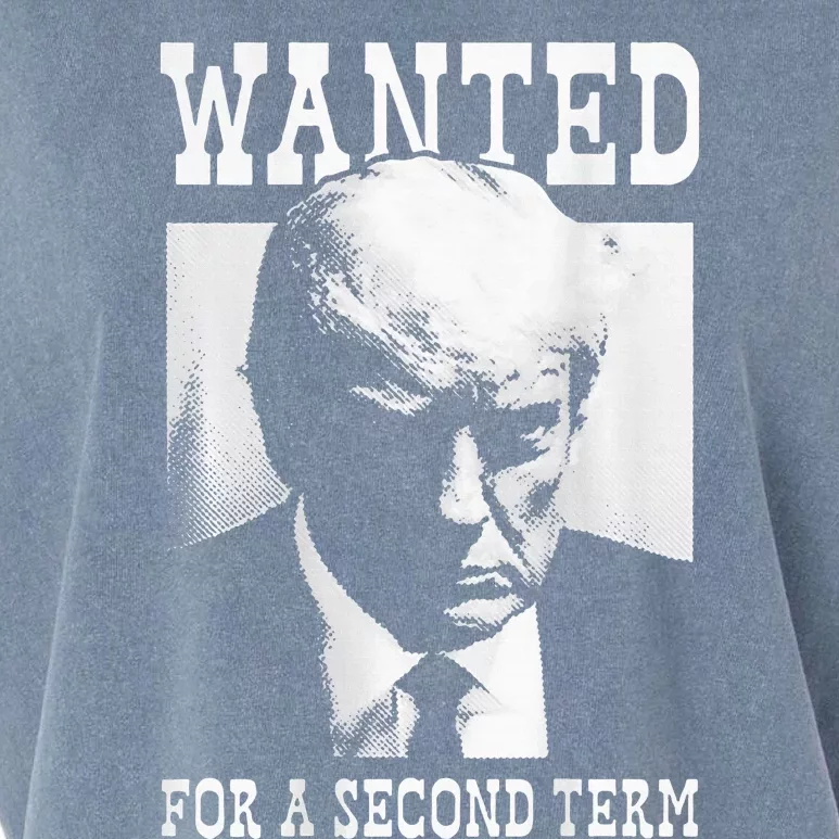 Trump Mugshot Wanted For Second Term 2024 Garment-Dyed Women's Muscle Tee