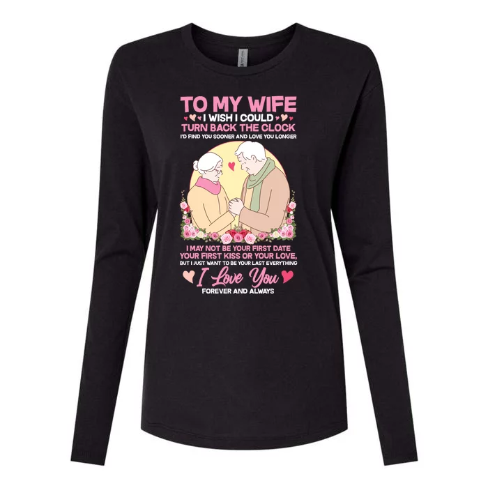 To My Wife I Wish I Could Turn Back The Clock Womens Cotton Relaxed Long Sleeve T-Shirt