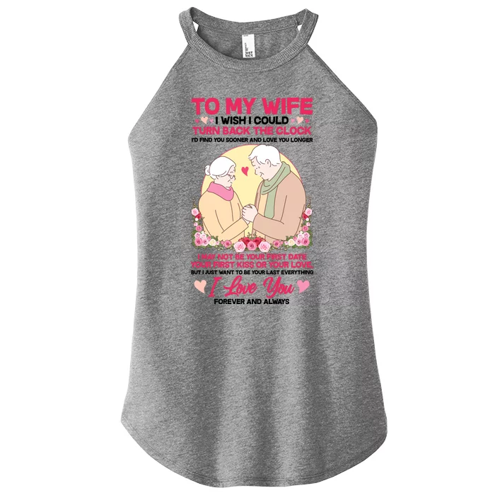 To My Wife I Wish I Could Turn Back The Clock Women’s Perfect Tri Rocker Tank