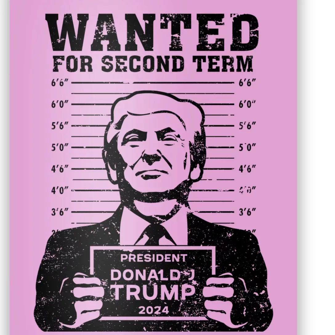 Trump Mugshot Wanted For Second Term 2024 Poster | TeeShirtPalace