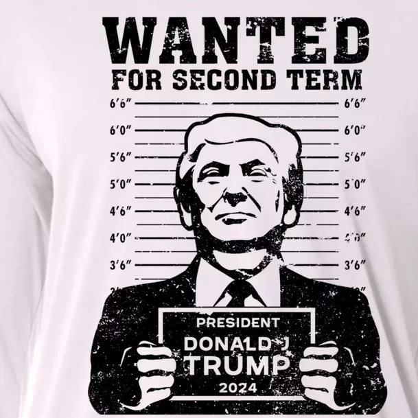 Trump Mugshot Wanted For Second Term 2024 Cooling Performance Long Sleeve Crew