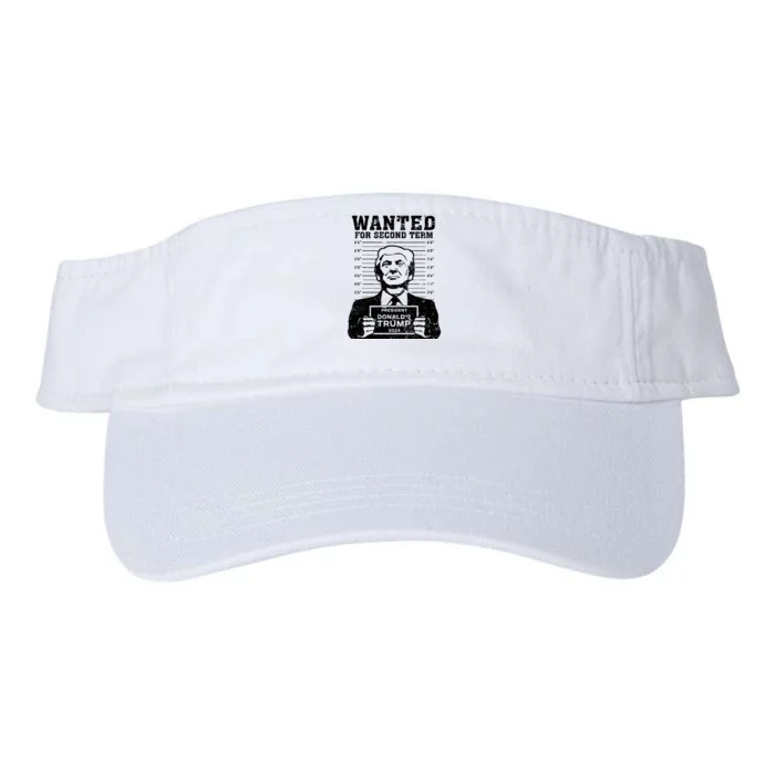 Trump Mugshot Wanted For Second Term 2024 Valucap Bio-Washed Visor