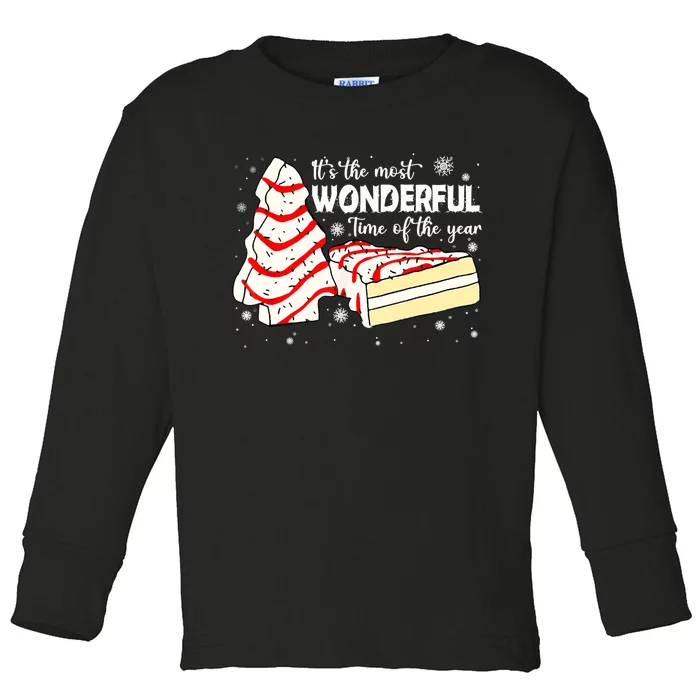 The Most Wonderful Christmas Snack Cake Time Of The Year TShirt Toddler Long Sleeve Shirt