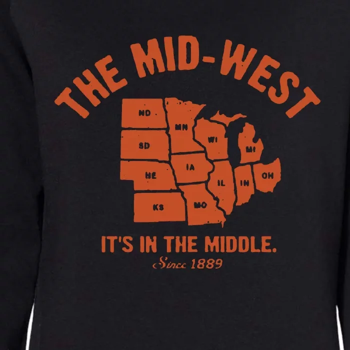 The Mid West It's In The Middle Womens California Wash Sweatshirt