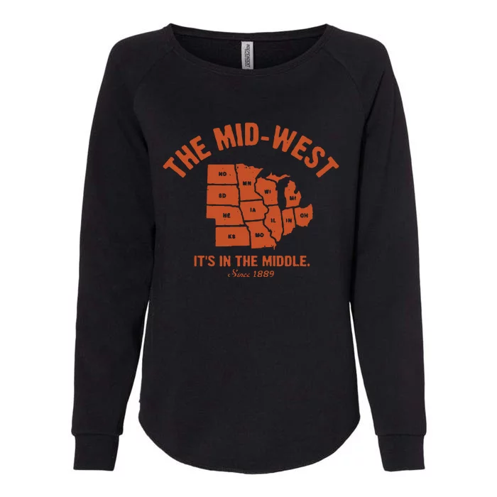 The Mid West It's In The Middle Womens California Wash Sweatshirt