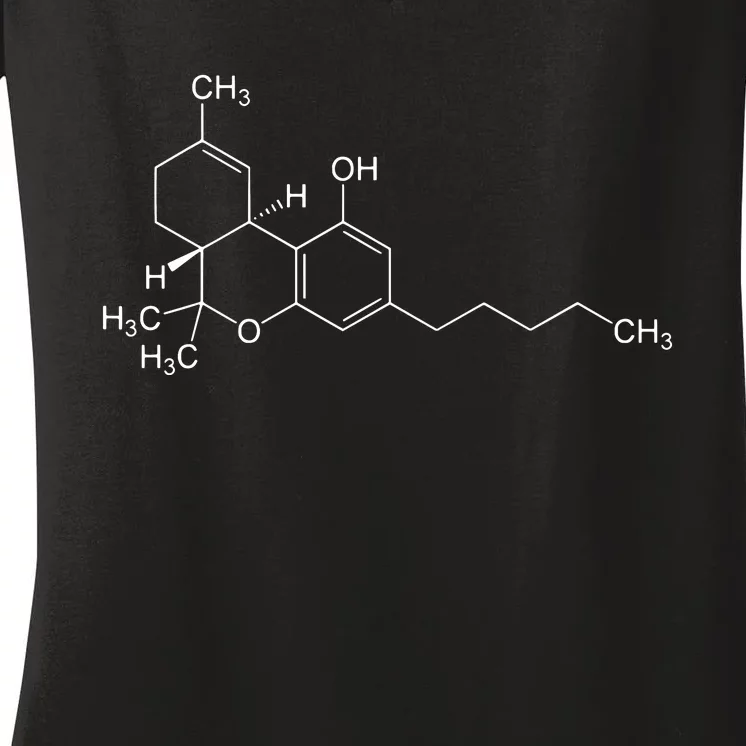 Thc Molecule Weed 420 Women's V-Neck T-Shirt