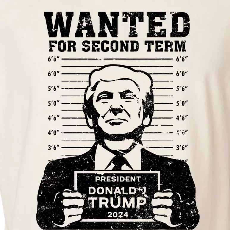 Trump Mugshot Wanted For Second Term 2024 Garment-Dyed Women's Muscle Tee