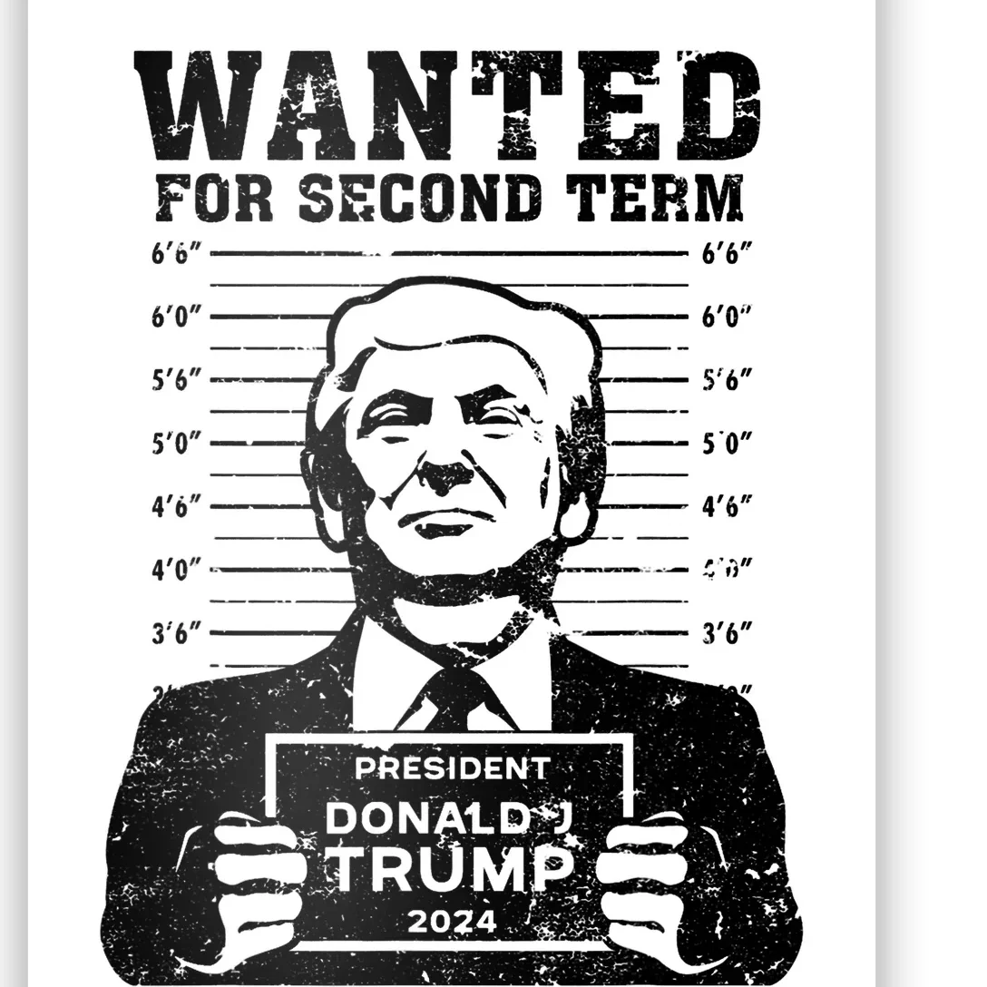 Trump Mugshot Wanted For Second Term 2024 Poster