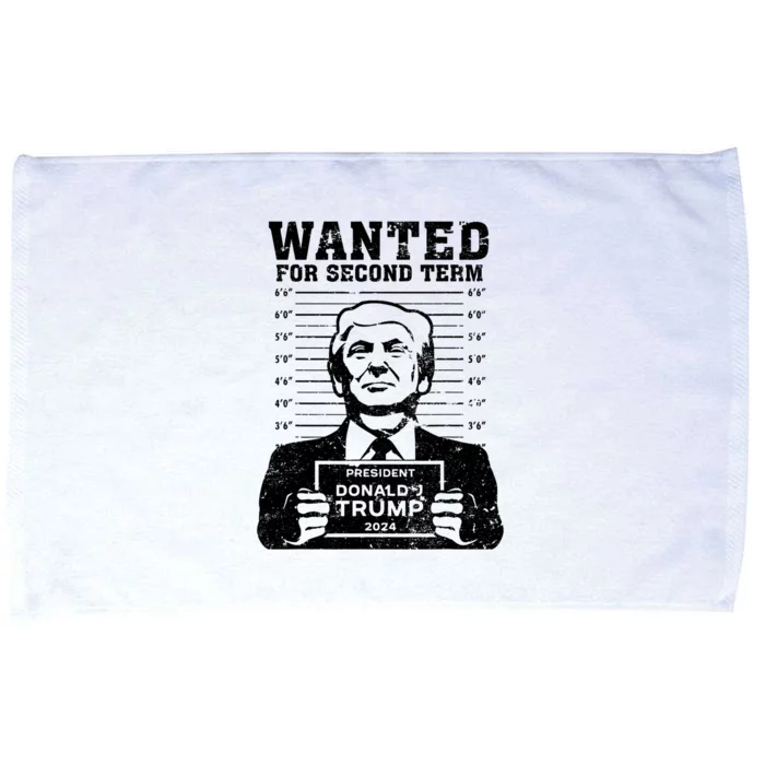 Trump Mugshot Wanted For Second Term 2024 Microfiber Hand Towel