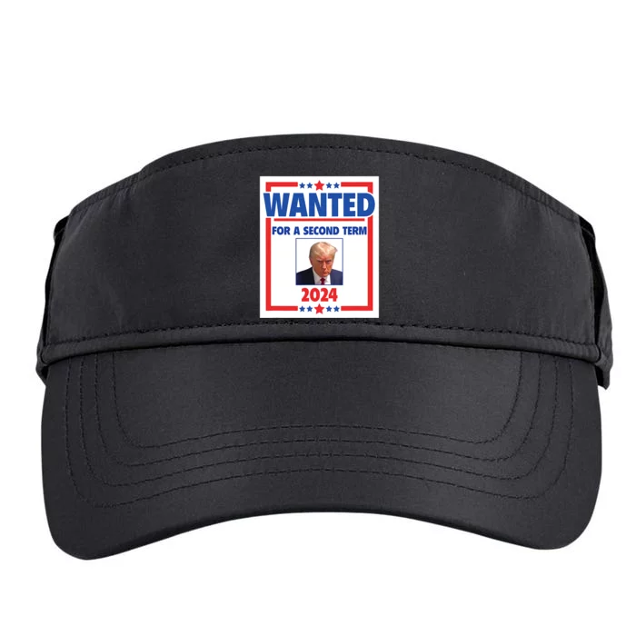 Trumps Mugshot Wanted For A Second Term 2024 President Adult Drive Performance Visor