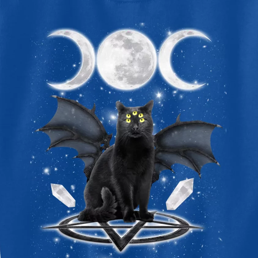 Triple Moon Witch Cat Wicca Wiccan Pagan Symbol Halloween Cool Gift Kids Sweatshirt