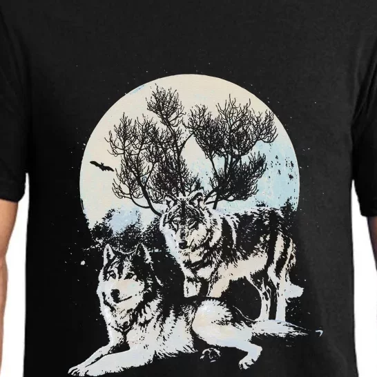 The Mountain Wolf Native American Wolf Wolves Lover Pajama Set