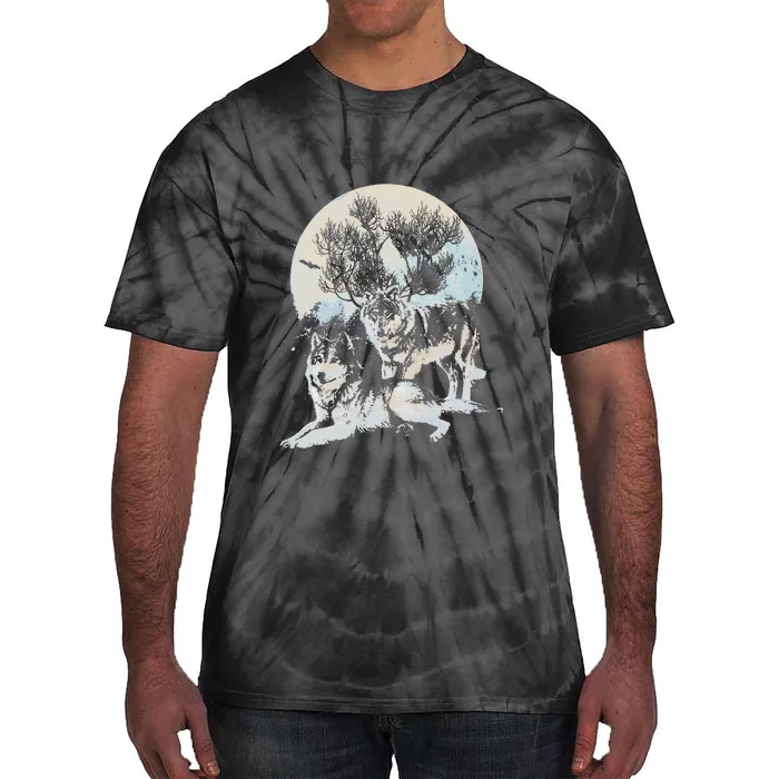 The Mountain Wolf Native American Wolf Wolves Lover Tie-Dye T-Shirt