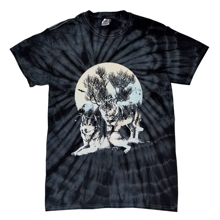 The Mountain Wolf Native American Wolf Wolves Lover Tie-Dye T-Shirt