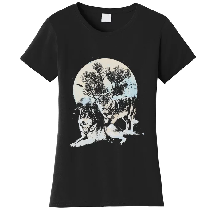 The Mountain Wolf Native American Wolf Wolves Lover Women's T-Shirt