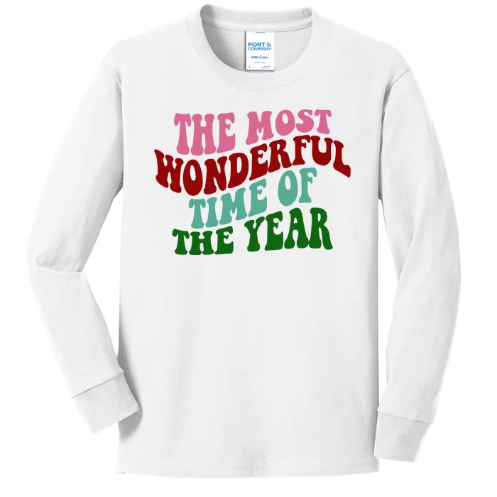 The Most Wonderful Time Of The Year Holiday Groovy Kids Long Sleeve Shirt